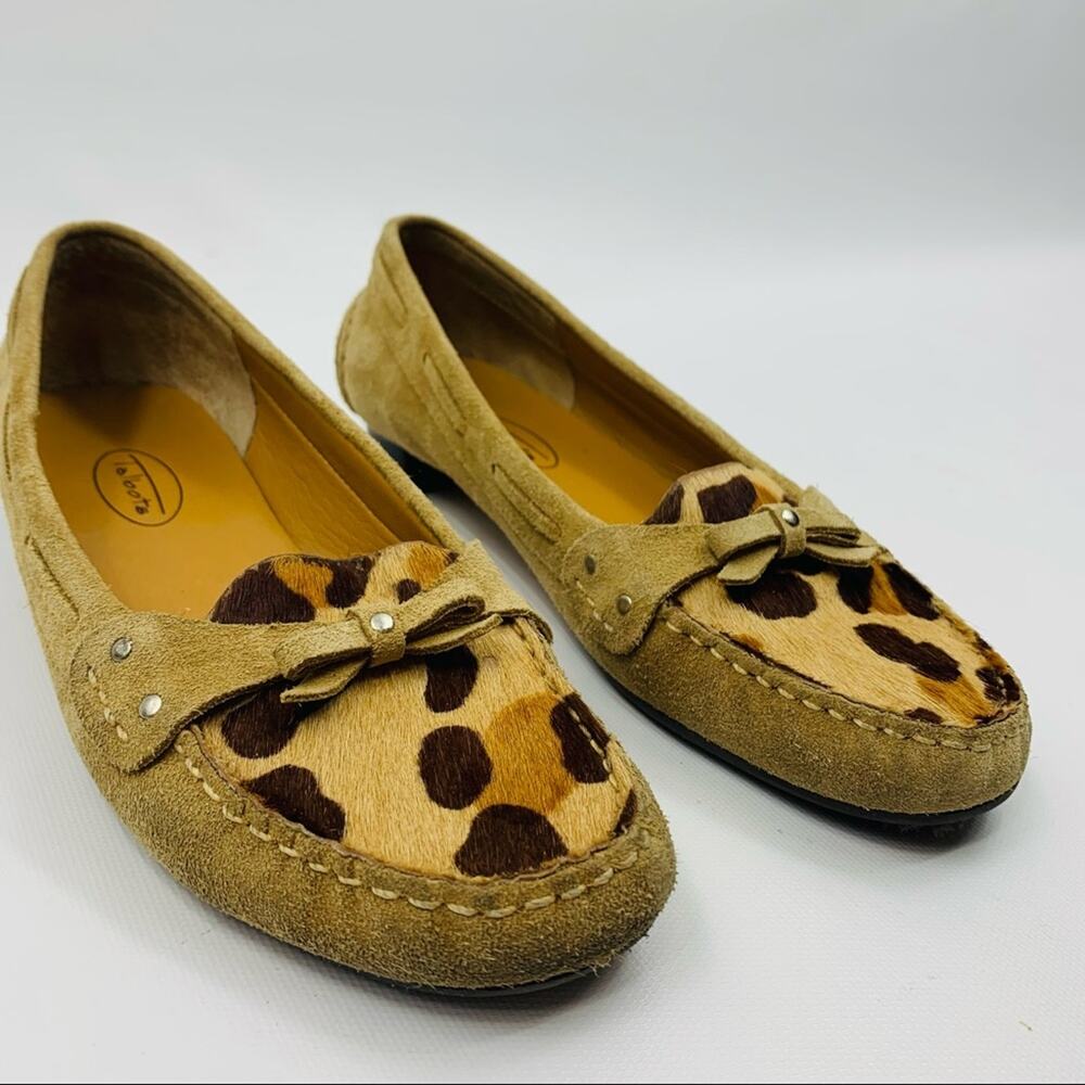 Talbots Moccasin Calf Hair Animal Print Loafers - Picture 1 of 12